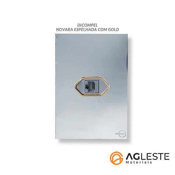 CJ ENTRADA RJ45 (INTERNET)  4X2 - NOVARA GLASS ESPELHADA GOLD