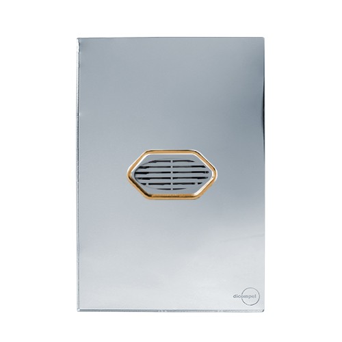 CJ CAMPAINHA CIGARRA BIVOLT (SOM) 4X2-GLASS ESPELHADA GOLD