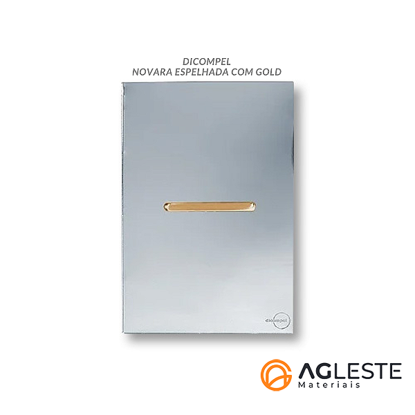 CJ INTERRUPTOR SIMPLES HORIZONTAL 4X2 - NOVARA GLASS ESPELHADA GOLD