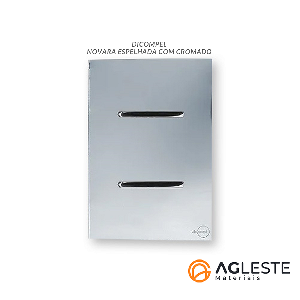 CJ INTERRUPTOR DUPLO PARALELO 4X2 - NOVARA GLASS ESPELHADA CROMADO
