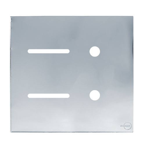 PLACA P/ 2 INTERRUPTORES + 2 FUROS C/SUPORTE 4X4 - NOVARA GLASS ESPELHADA