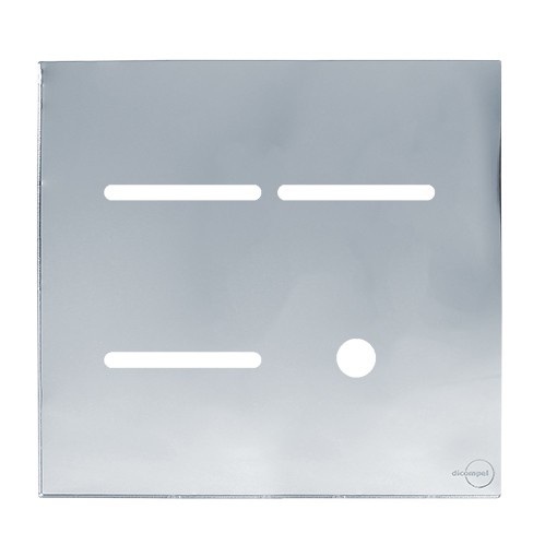 PLACA P/ 3 INTERRUPTORES + FURO C/SUPORTE  4X4 - NOVARA GLASS ESPELHADA