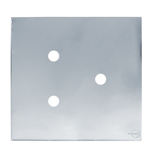 PLACA COM 3 FUROS COM SUPORTE 4X4 - DICOMPEL NOVARA GLASS ESPELHADA