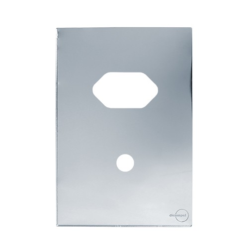 PLACA P/ 1 TOMADA + FURO C/ SUPORTE 4X2 - NOVARA GLASS ESPELHADA