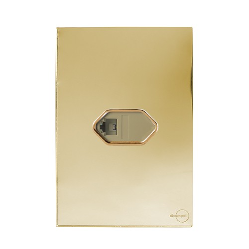 CJ ENTRADA RJ11 (TELEFONE) 4X2 - NOVARA GLASS DOURADO / GOLD