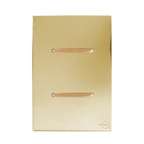 CJ INTERRUPTOR  DUPLO 1 SIMPLES+1 PARALELO  4X2 + NOVARA GLASS DOURADO / GOLD