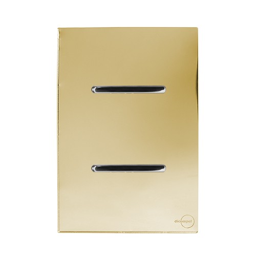 CJ INTERRUPTOR DUPLO 1 SIMPLES + 1 PARALELO 4X2 - NOVARA GLASS DOURADO / CROMADO