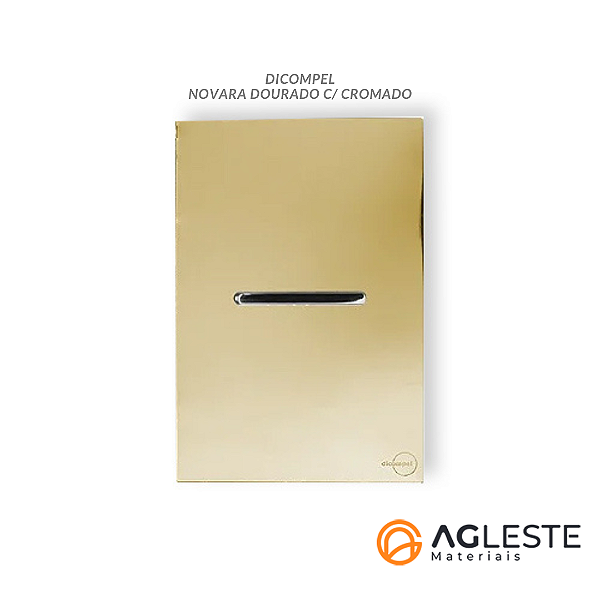 CJ INTERRUPTOR SIMPLES HORIZONTAL 4X2 - NOVARA GLASS DOURADO CROMADO