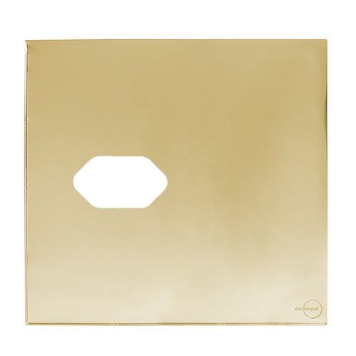 PLACA P/ 1 TOMADA COM SUPORTE 4X4 - NOVARA GLASS DOURADO