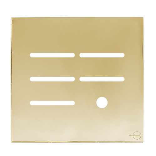 PLACA P/ 5 INTERRUPTORES + FURO COM SUPORTE 4X4 - NOVARA GLASS DOURADO