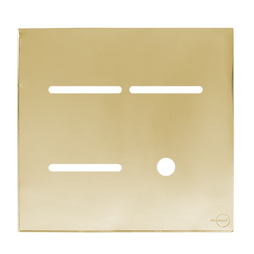 PLACA P/ 3 INTERRUPTORES + FURO COM SUPORTE 4X4 - NOVARA GLASS DOURADO