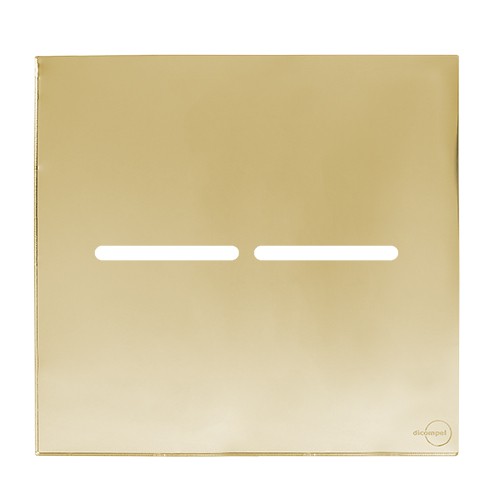 PLACA P/ 2 INTERRUPTORES COM SUPORTE 4X4 - NOVARA GLASS DOURADO