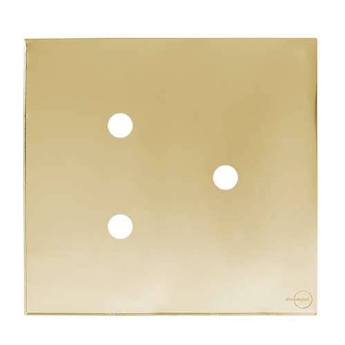 PLACA COM 3 FUROS COM SUPORTE 4X4 - NOVARA GLASS DOURADO