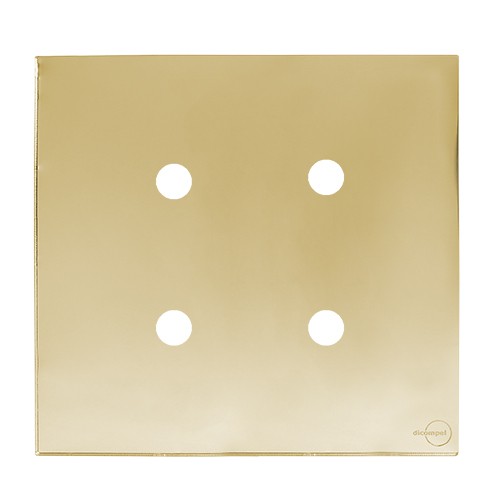 PLACA COM 4 FUROS COM SUPORTE 4X4 - NOVARA GLASS DOURADO