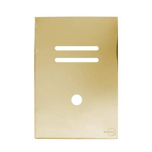 PLACA P/ 2 INTERRUPTORES + FURO C/ SUPORTE 4X2 - NOVARA GLASS DOURADO