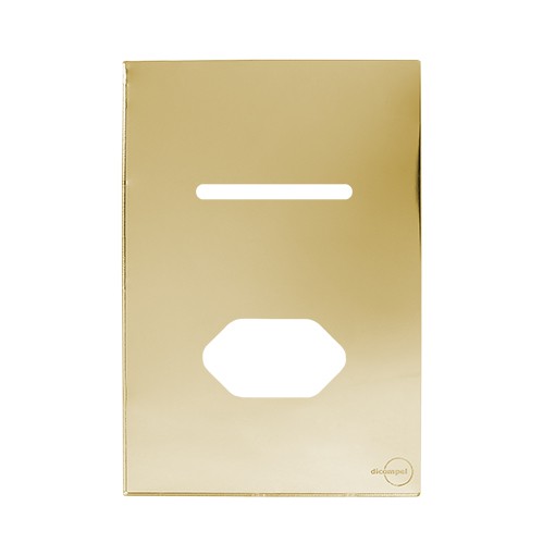 PLACA P/ 1 INTERRUPTOR + TOMADA C/ SUPORTE 4X2 - NOVARA GLASS DOURADO