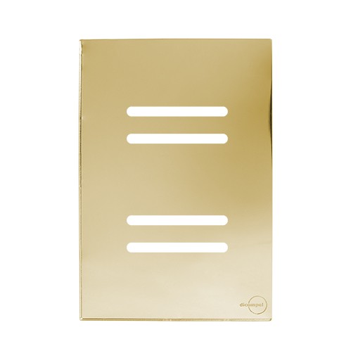 PLACA P/ 4 INTERRUPTORES HORIZONTAL C/ SUPORTE (ESPECIAL)  4X2 - NOVARA GLASS DOURADO