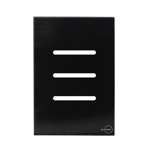 PLACA P/ 3 INTERRUPTORES 4X2 - NOVARA GLASS PRETO BRILHANTE