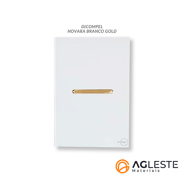 CJ INTERRUPTOR BIPOLAR SIMPLES 4X2 - NOVARA GLASS BRANCO GOLD