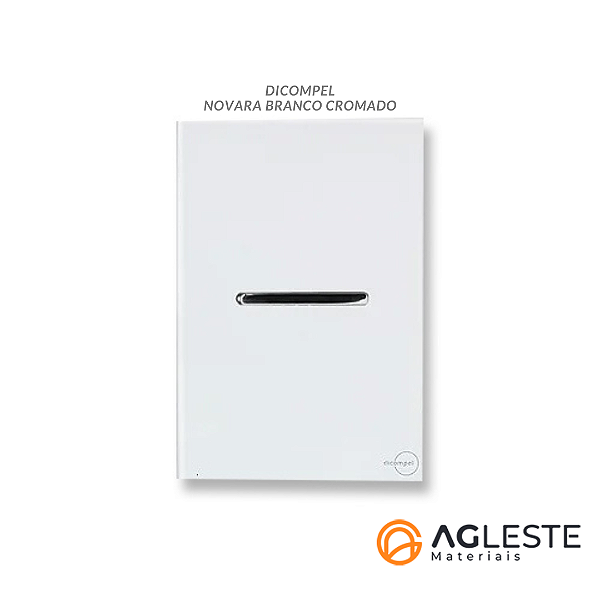 CJ INTERRUPTOR INTERMEDIARIO HORIZONTAL 4X2- NOVARA GLASS BRANCO CROMADO