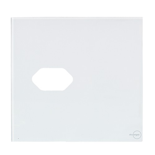 PLACA P/ 1 TOMADA COM SUPORTE 4X4 - NOVARA GLASS BRANCO