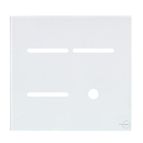 PLACA P/ 3 INTERRUPTORES + FURO COM SUPORTE 4X4 - NOVARA GLASS BRANCO