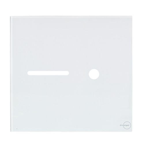 PLACA P/ 1 INTERRUPTOR + FURO COM SUPORTE 4X4 - NOVARA GLASS BRANCO