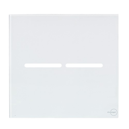 PLACA P/ 2 INTERRUPTORES COM SUPORTE 4X4 - NOVARA GLASS BRANCO