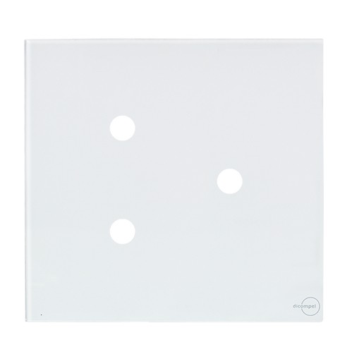 PLACA COM 3 FUROS COM SUPORTE 4X4 - NOVARA GLASS BRANCO