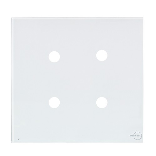 PLACA COM 4 FUROS COM SUPORTE 4X4 - NOVARA GLASS BRANCO