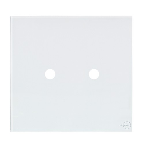 PLACA COM 2 FUROS COM SUPORTE 4X4 - NOVARA GLASS BRANCO