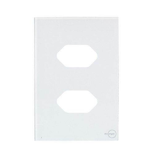 PLACA P/ 2 TOMADAS SEPARADAS C/ SUPORTE 4X2 - NOVARA GLASS BRANCO