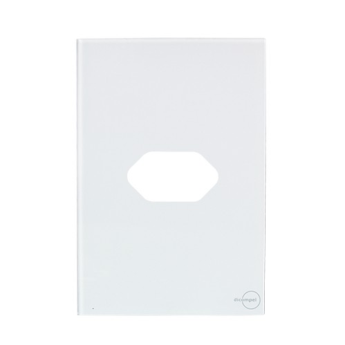 PLACA P/ 1 TOMADA HORIZONTAL C/ SUPORTE 4X2-NOVARA GLASS BRANCO