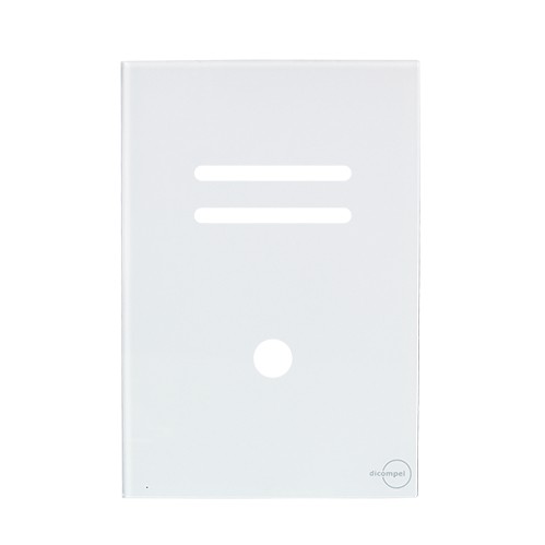 PLACA P/ 2 INTERRUPTORES + FURO C/ SUPORTE 4X2 - NOVARA GLASS BRANCO