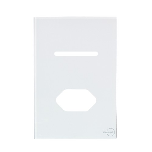 PLACA P/ 1 INTERRUPTOR + TOMADA C/ SUPORTE 4X2 - NOVARA GLASS BRANCO