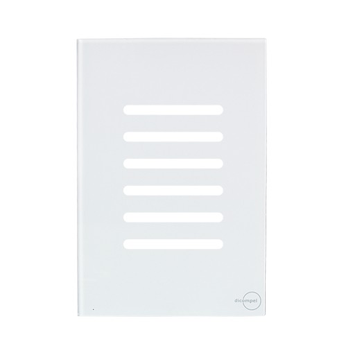PLACA P/ 6 INTERRUPTORES COM SUPORTE (ESPECIAL) 4X2 -  NOVARA GLASS BRANCO