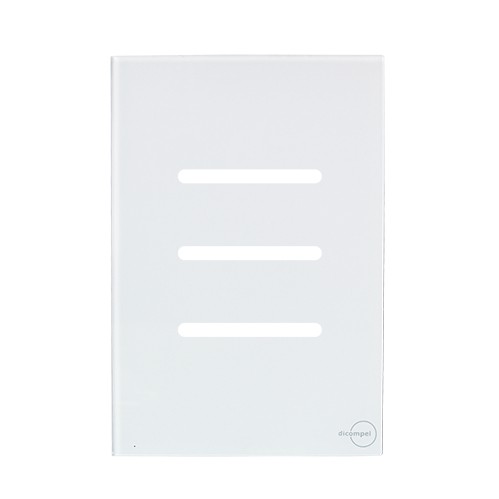 PLACA P/ 3 INTERRUPTORES HORIZONTAL COM SUPORTE 4X2 - NOVARA GLASS BRANCO