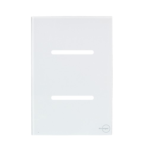 PLACA P/ 2 INTERRUPTORES HORIZONTAL COM SUPORTE 4X2 - NOVARA GLASS BRANCO