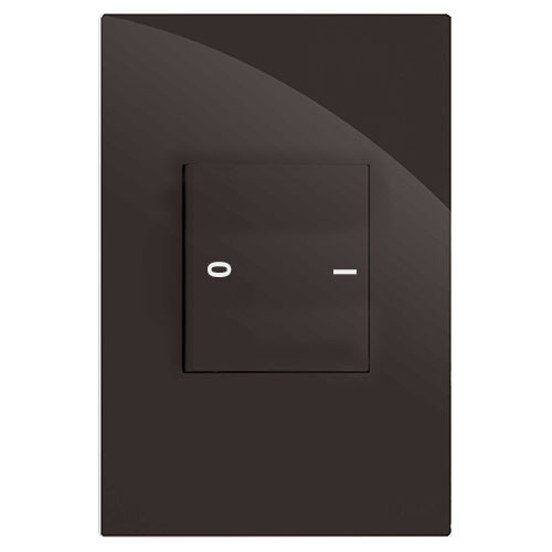 CJ INTERRUPTOR 1 TECLA DUPLA BIPOLAR SIMPLES  4X2 - RECTA CHOCOLATE GLOSS -  BRG11088-4CH