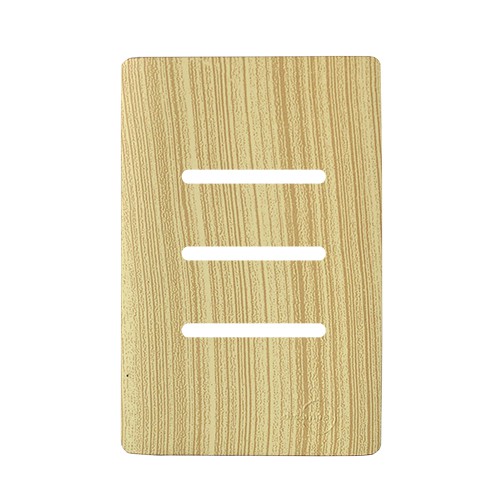 PLACA P/ 3 INTERRUPTORES HORIZONTAIS COM SUPORTE 4X2 - NOVARA MAPLE