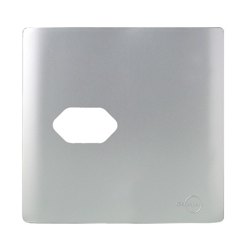 PLACA P/ 1 TOMADA HORIZONTAL C/ SUPORTE 4X4 - NOVARA PRATA
