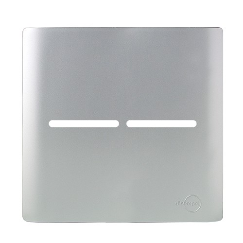 PLACA P/ 2 INTERRUPTORES HORIZONTAIS COM SUPORTE 4X4 - NOVARA PRATA