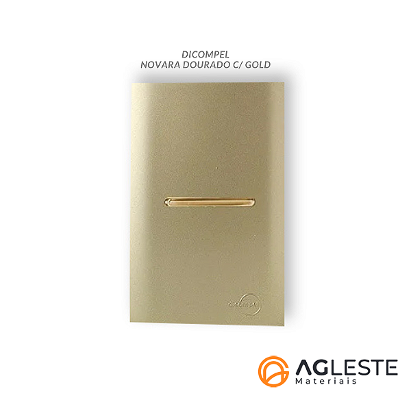 CJ INTERRUPTOR PARALELO HORIZONTAL 4X2 - NOVARA DOURADO GOLD