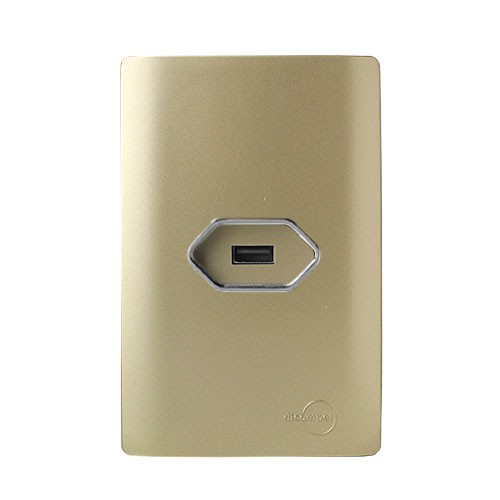 CJ USB 2.0 HORIZONTAL  4X2 - NOVARA DOURADO CROMADO