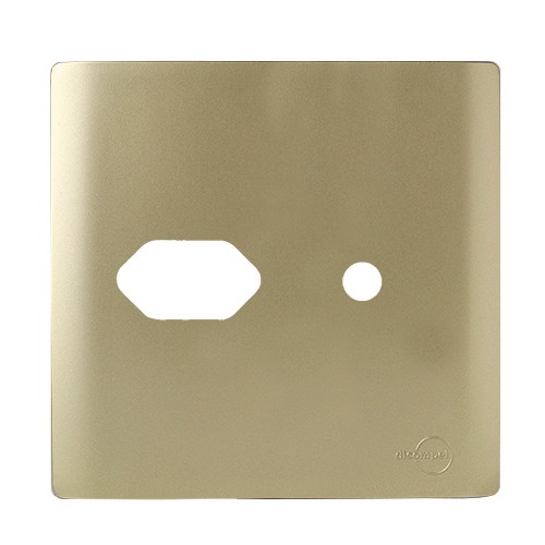 PLACA P/ TOMADA + FURO COM SUPORTE 4X4 -4X2 - NOVARA DOURADO