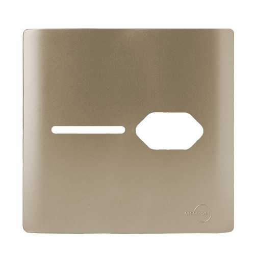 PLACA P/ 1 INTERRUPTOR  + TOMADA COM SUPORTE 4X4 - NOVARA DOURADO