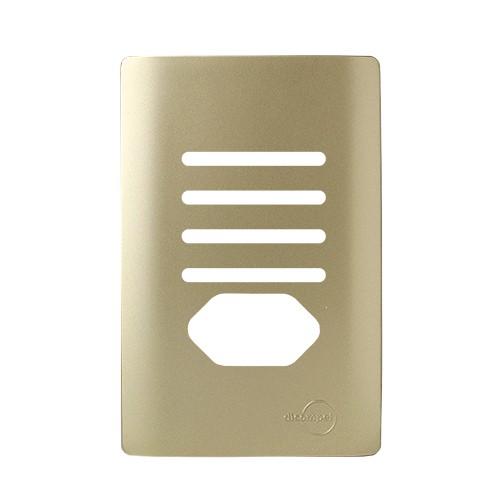 PLACA P/ 4 INTERRUPORES + TOMADA C/ SUPORTE (ESPECIAL) 4X2 -NOVARA DOURADO