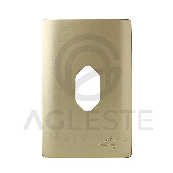 PLACA P/ 1 TOMADA VERTICAL COM SUPORTE 4X2- NOVARARA DOURADO