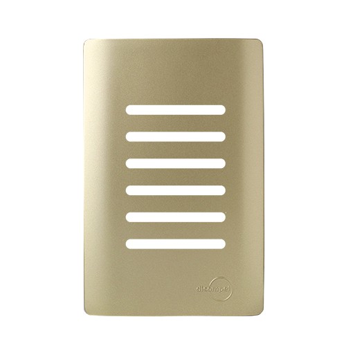 PLACA P/ 6 INTERRUPTORES HORIZONTAL C/ SUPORTE (ESPECIAL) 4X2 - NOVARA DOURADO