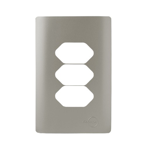 PLACA P/ 3 TOMADAS COM SUPORTE 4X2 -  NOVARA AÇO
